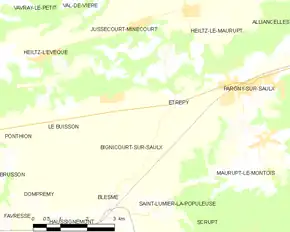 Poziția localității Bignicourt-sur-Saulx