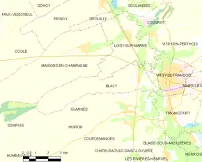 Poziția localității Blacy