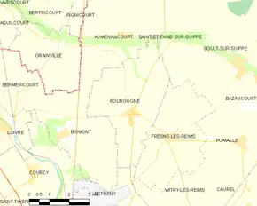 Poziția localității Bourgogne