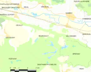 Poziția localității Boursault