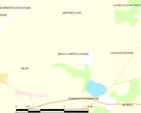 Poziția localității Braux-Sainte-Cohière