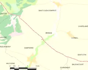 Poziția localității Bréban