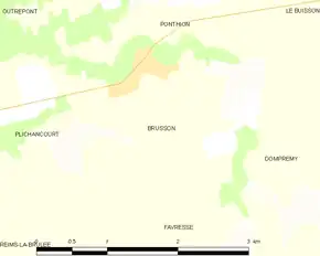 Poziția localității Brusson