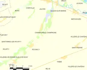 Poziția localității Champigneul-Champagne