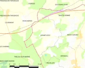 Poziția localității Champvoisy
