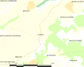 Poziția localității Changy