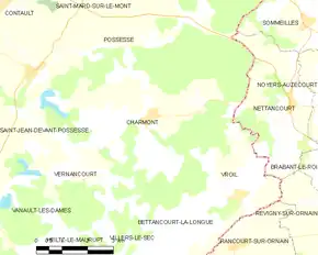 Poziția localității Charmont