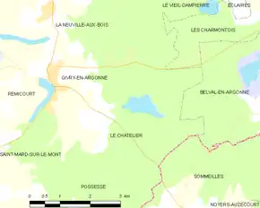 Poziția localității Le Châtelier