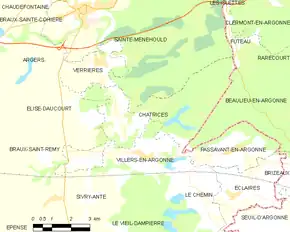 Poziția localității Châtrices