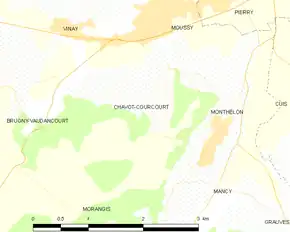 Poziția localității Chavot-Courcourt