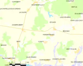 Poziția localității Congy