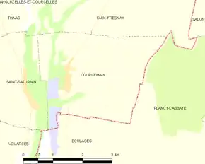 Poziția localității Courcemain