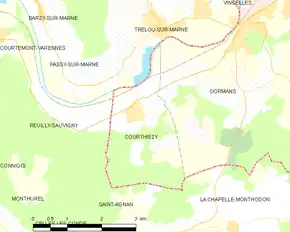 Poziția localității Courthiézy