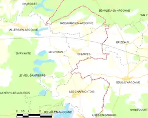 Poziția localității Éclaires