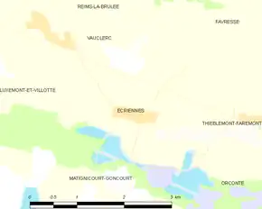 Poziția localității Écriennes