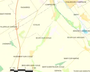 Poziția localității Écury-sur-Coole