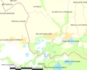 Poziția localității Esclavolles-Lurey