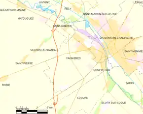 Poziția localității Fagnières