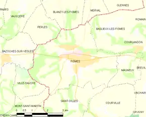 Poziția localității Fismes