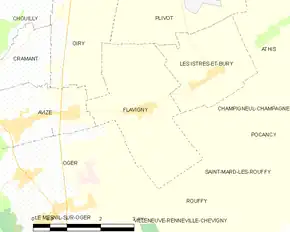 Poziția localității Flavigny
