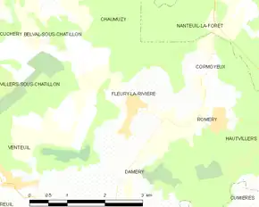 Poziția localității Fleury-la-Rivière