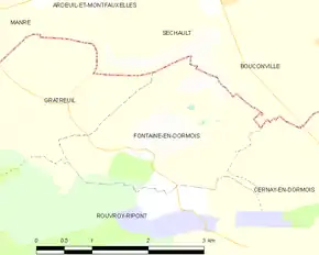 Poziția localității Fontaine-en-Dormois