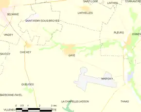 Poziția localității Gaye