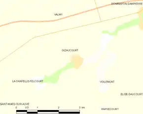 Poziția localității Gizaucourt