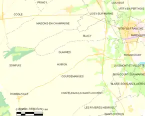 Poziția localității Glannes