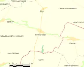 Poziția localității Gourgançon
