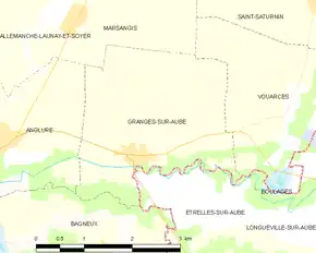 Poziția localității Granges-sur-Aube
