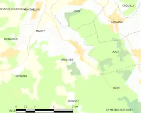 Poziția localității Grauves