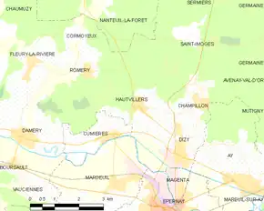 Poziția localității Hautvillers