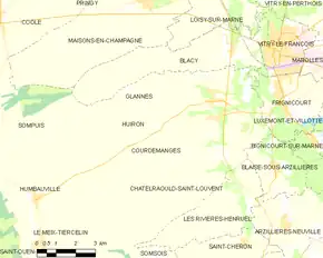 Poziția localității Huiron