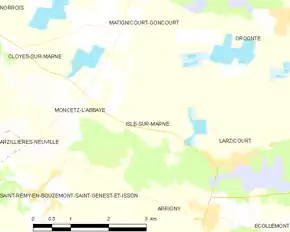 Poziția localității Isle-sur-Marne