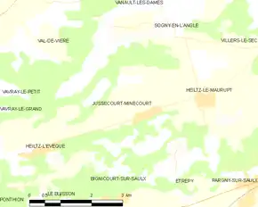 Poziția localității Jussecourt-Minecourt