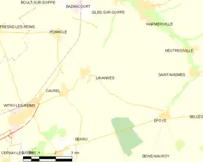 Poziția localității Lavannes