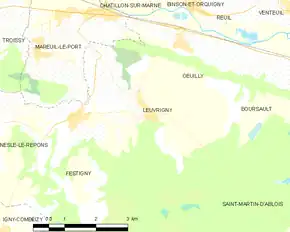 Poziția localității Leuvrigny
