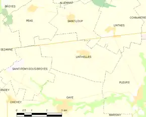 Poziția localității Linthelles