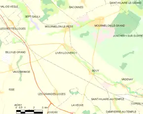 Poziția localității Livry-Louvercy