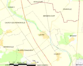 Poziția localității Loivre