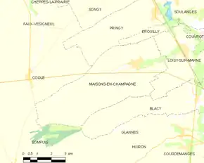 Poziția localității Maisons-en-Champagne