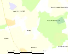 Poziția localității Malmy