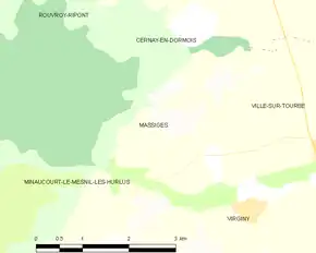 Poziția localității Massiges