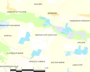 Poziția localității Matignicourt-Goncourt