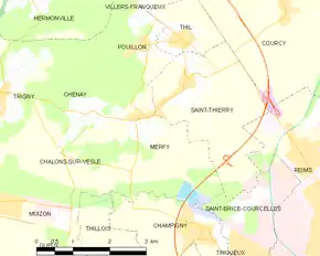 Poziția localității Merfy