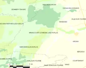 Poziția localității Minaucourt-le-Mesnil-lès-Hurlus