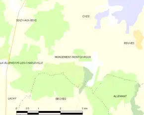 Poziția localității Mondement-Montgivroux