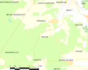 Poziția localității Moslins