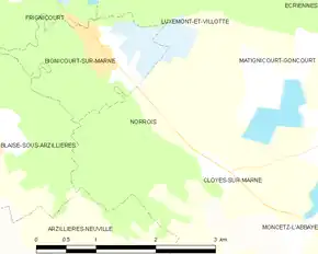 Poziția localității Norrois